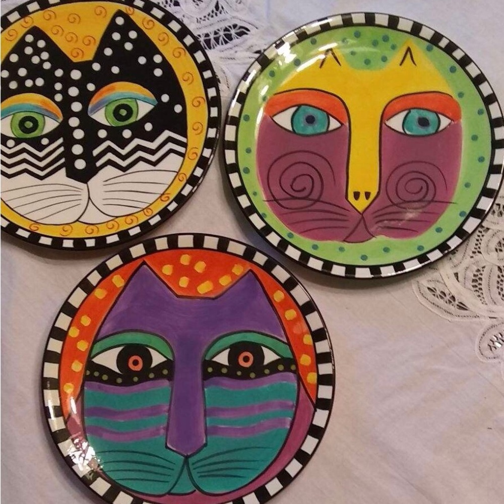 Vintage Laurel Burch Cat Plates, Purrfect, Adorable, & Whimsical